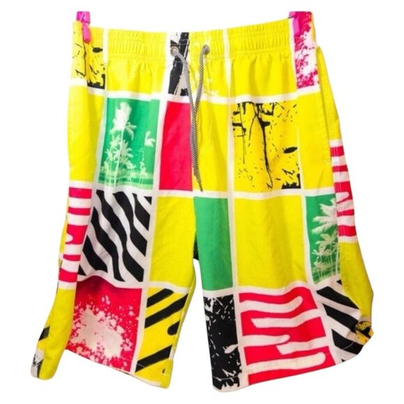 Amazon Men’s Swim Shorts - Neon, Loud and Fun! Large NWOT - Picture 1 of 7